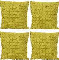 Pack of 4 Flux Mustard Yellow 3D Textured 45cm x 45cm Cushion Covers