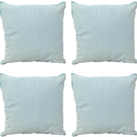 Pack of 4 Frida Aqua Blue 50cm x 50cm Cushion Covers with piping