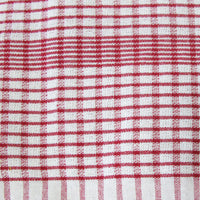 Set of 3 Jumbo Cotton Checkered Tea Towels 60 x 90 cm Red
