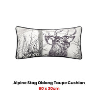 Bianca Alpine Stag Taupe Jacquard Oblong Filled Cushion