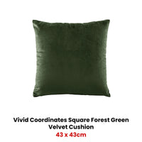 Bianca Vivid Coordinates Square Forest Green Velvet Cushion