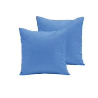 Pair of Polyester Cotton European Pillowcases Mid Blue