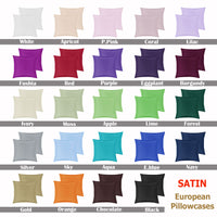 PepperMIll Satin European Pillowcases ( Pair ) SILVER