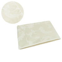 Damask Jacquard Polyester Tablecloth 180cm Round Leaf Cream