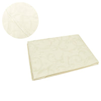 Damask Jacquard Polyester Tablecloth 180cm Round Swirls Cream