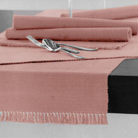 Hoydu 100% COTTON Ribbed Table Runner Blossom Pink 45 x 150cm