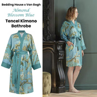 Bedding House Van Gogh Almond Blossom Blue Kimono Bath Robe Large/Extra Large