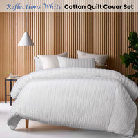 Vintage Design Homewares Reflections White Cotton Quilt Cover Set Single