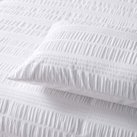 Accessorize Seersucker White Cotton Quilt Cover Set Double