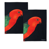 IDC Homewares Set of 2 Christopher Vine Design Tea Towels King Parrot