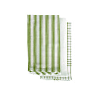 IDC Homewares Set of 3 Gardenia Cotton Tea Towels Green 50cm x 70cm