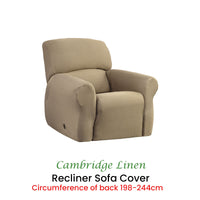 Elan Cambridge Extra-stretch Couch Cover Linen One Seater Recliner Linen