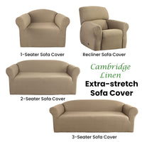 Elan Cambridge Extra-stretch Couch Cover Linen One Seater Recliner Linen