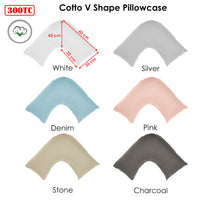 Algodon 300TC Cotton V Shape Pillowcase Denim