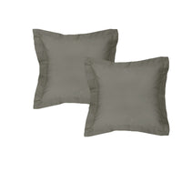 Algodon Pair of 300TC Cotton European Pillowcases Charcoal