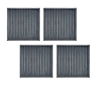 Set of 4 Square Broad Slat Bamboo Table Placemats 35 x 35cm Dark Grey