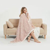 Ramesses Faux Fur Hooded Robe Pink