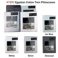 Ramesses 475TC Egyptian Cotton Twin Standard Pillowcases White