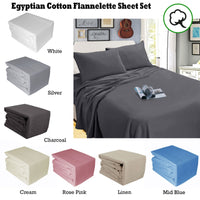 Ramesses Egyptian Cotton Flannel Sheet Set Charcoal Single