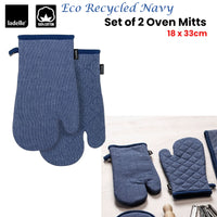 Ladelle Eco Recycled Navy Set of 2 Oven Mitts 18 x 33 cm