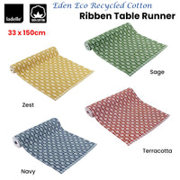 Ladelle Eden Ribbed Eco Recycled Cotton Table Runner 33 x 150 cm Zest