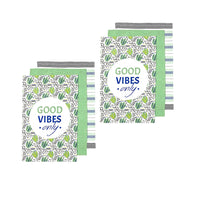 Ladelle Set of 6 Arise Good Vibes Tea Towels Green