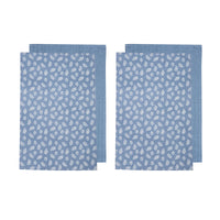 Ladelle Set of 4 Homespun Cotton Kitchen Tea Towels 50 x 70 cm Denim