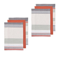 Ladelle Intrinsic Set of 6 Cotton Kitchen Towels Rust