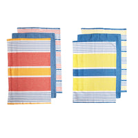 Ladelle Set of 6 Positano Stripe Cotton Kitchen Tea Towels 50 x 70 cm Mix