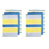 Ladelle Set of 6 Positano Stripe Cotton Kitchen Tea Towels 50 x 70 cm Yellow