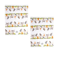 Set of 2 Kitten Adventures Cotton Kitchen Tea Towels 50 x 70 cm Garden
