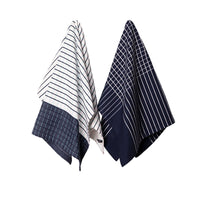 Ladelle Kyrie Cotton Set of 2 Jumbo Kitchen Towels 60 x 80 cm Navy
