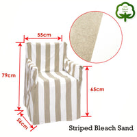 Rans Alfresco 100% Cotton Director Chair Cover - Striped Bleach Sand