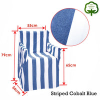 Rans Alfresco 100% Cotton Director Chair Cover - Striped Cobalt Blue