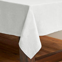 Rans Pure Cotton Hemstitch Tablecloth 220 cm Round - White