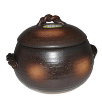 Japanese Yorozufuru-sho Brown Donabe Chestnut 7# Rice Clay Pot  - Made in Japan - 4L
