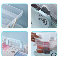 3 Layers Portable First Aid Kit Emergency Medical Storage Box Medicine Organizer(White)