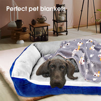 Vaka Navy Dog Bed Pet Cat Calming Floor Mat Sleeping Cave Washable Extra Large 29701