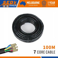 7 Core Wire Cable 100M Trailer Cable Automotive Boat Caravan Truck Coil V90 PVC