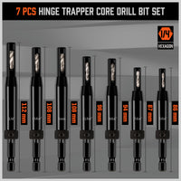14Pc Self-Centering Hinge Tapper Core Drill Bit Set Center Drill 1/4" Hex Shank