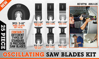 25Pc Metal & Wood Oscillating Saw Blades Set Quick Release Dewalt Bosch Makita