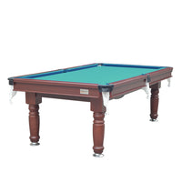 8FT JXY Smart MDF Pool Table Round Leg Billiard Table Green Felt Solid Wood Table Legs