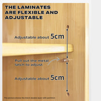 Bamboo Dustproof Cup Storage Cabinet with Sliding Acrylic Door