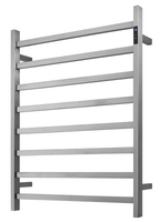 Premium Brushed Nickel Heated Towel Rack with LED control - 8 Bars, Square Design, AU Standard, 1000x850mm Wide