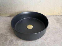 Matte Black matte white matte Pink Green Gold Copper Round 360 mm Dia top counter basin porcelain sink