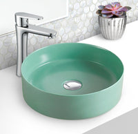 Matte Black matte white matte Pink Green Gold Copper Round 360 mm Dia top counter basin porcelain sink