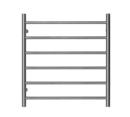 Premium Gunmetal Towel Rack - 6 Bars, Round Design, AU Standard, 650x620mm Wide