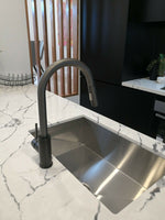 Matte Black Pull out Kitchen tap Solid stainless steel PVD plated