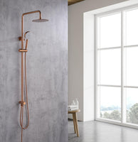 Brushed Rose Gold Copper Solid Stainless Steel 304 made shower set w diverter 200 mm head sprayer hand held head