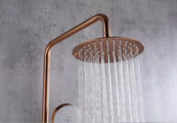 Brushed Rose Gold Copper Solid Stainless Steel 304 made shower set w diverter 200 mm head sprayer hand held head